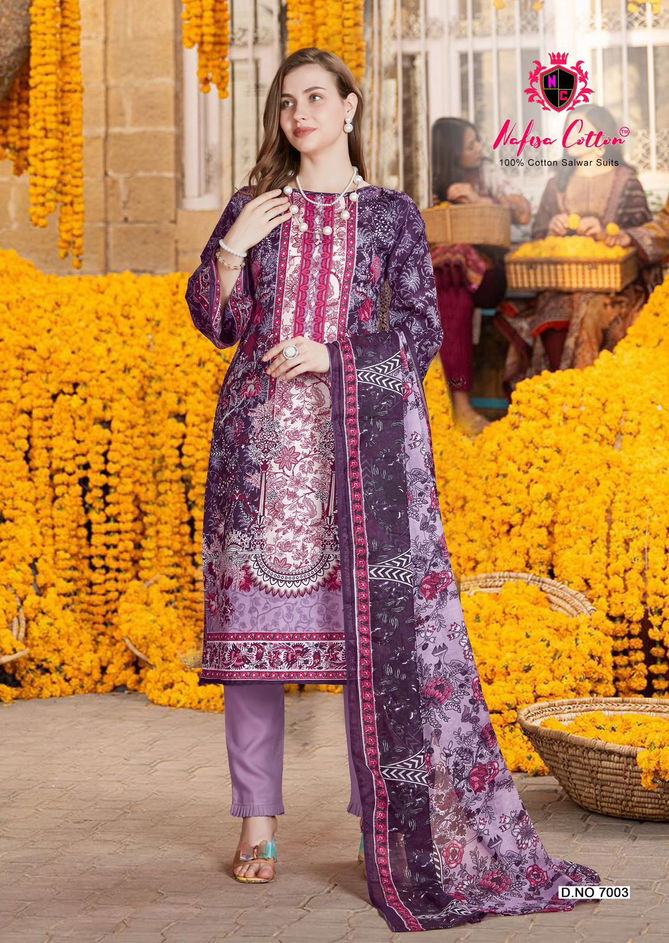 Andaaz Vol 7 By Nafisa Printed Karachi Cotton Dress Material Wholesale Online